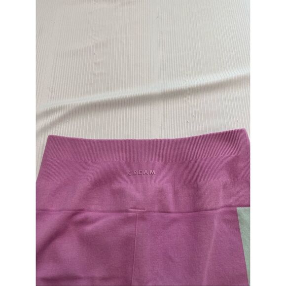 Cream Yoga Workout Tank Top Biker Short 2 Pc Set Size Small - Picture 14 of 14